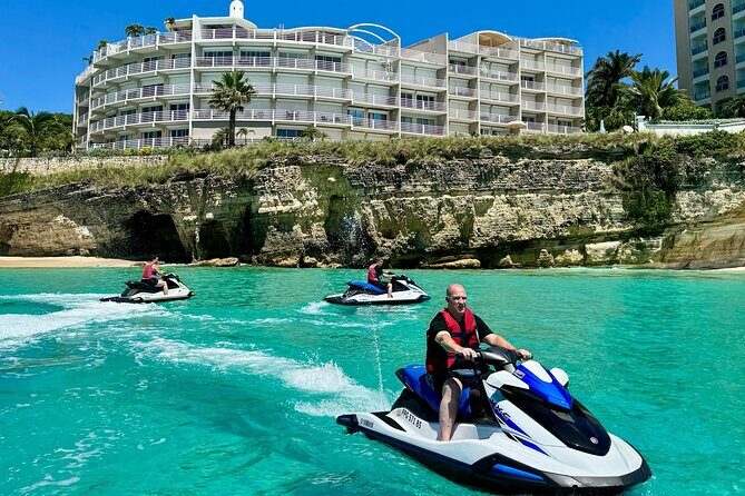 2 Hours Private Jet Ski Tour in Saint Martin with free passenger - Mullet Bay and the rocks-free sand approach