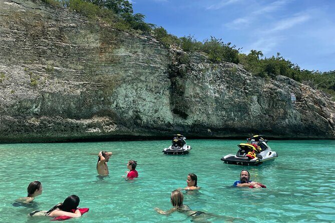 2 Hours Private Jet Ski Tour in Saint Martin with free passenger - Passing under the Simpson Bay bridge and ending at Maho Beach