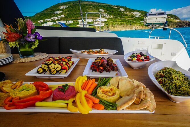 Luxury Catamaran Private Day Sail from St. Maarten to Anguilla - Snorkeling Gear, Paddle Boards, and the Lilly Pad Mat