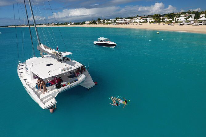 Nude Naturist Catamaran Boat Luxury Charter in St Maarten - Sailing the St Maarten circuit: Long Bay, Happy Bay, Tintamarre