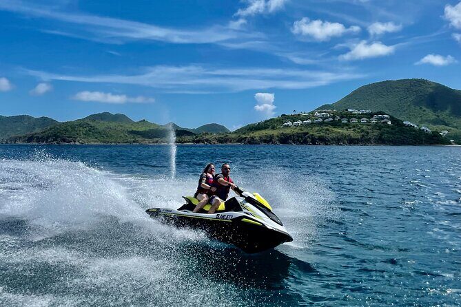 One hour private jet ski tour in Saint Martin with free passenger - Stop 2: Friar’s Bay (Crique des Pères) and calmer water vibes
