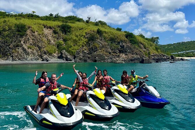 One hour private jet ski tour in Saint Martin with free passenger - Stop 3: Happy Bay Beach and the “deserted” feeling