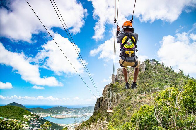 Sky Explorer Schooner and Sentry Hill Line Tour St Maartin - Sentry Hill Zipline: Harness Up, Then Fly Over the Ridge