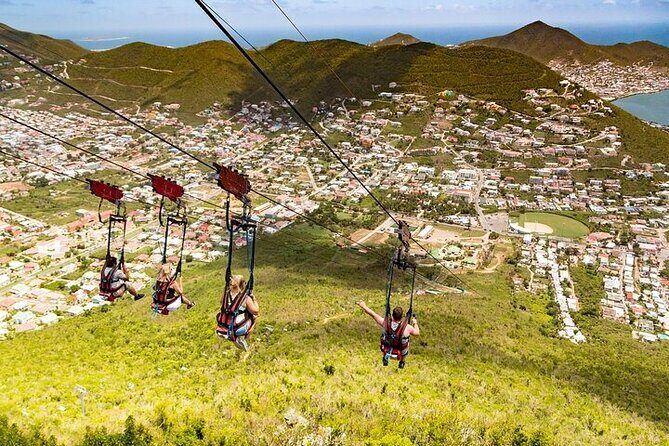St Maarten Full Combo: Flying Dutchman, Zip Line & Schooner Ride - Rockland Estate views from the Soualiga Sky Explorer chairlift