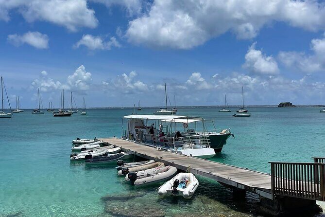 St Maarten Motorboat Cruise: Long Bay, Creole Rock and Tintamarre Island - Creole Rock snorkeling: included gear, plus famous underwater scenery