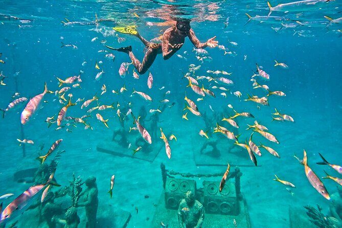 The Original Underwater Sculpture Park Snorkel Tour - What you get for $49: included gear, admission, and photo options